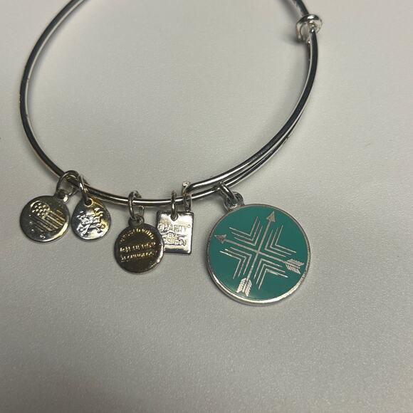 Alex and Ani Silver-Tone Bangle Bracelet Arrow of Friendship - Picture 3 of 5